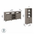 Cottage Grove TV Stand for 70 Inch TV with Bookcases in Gray - Engineered Wood