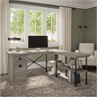 Coliseum L Shaped Desk with Storage in Driftwood Gray - Engineered Wood