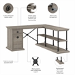 Coliseum L Shaped Desk with Storage in Driftwood Gray - Engineered Wood