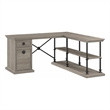 Coliseum L Shaped Desk with Storage in Driftwood Gray - Engineered Wood