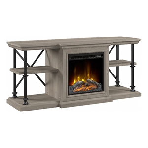 Coliseum 60W Electric Fireplace TV Stand in Driftwood Gray - Engineered Wood