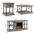 Coliseum Fireplace TV Stand with Table Set in Driftwood Gray - Engineered Wood