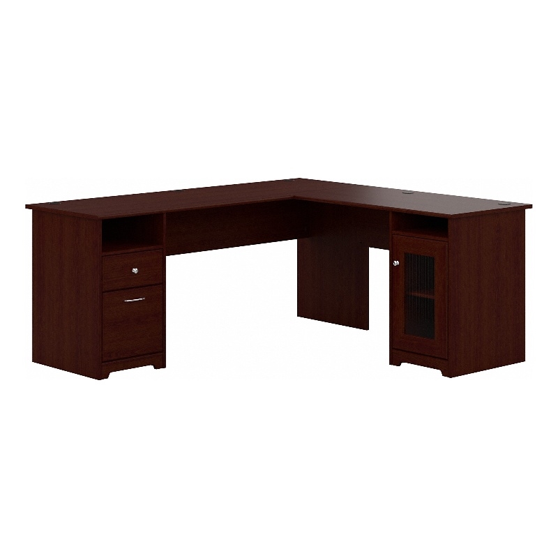 Bush Furniture Cabot 72W L Shaped Desk in Harvest Cherry - Engineered ...