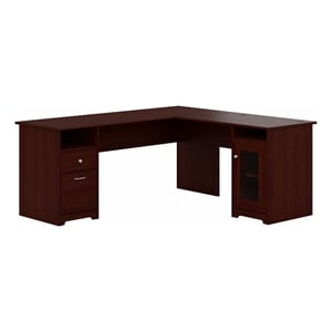 Bush Furniture Cabot 72W L Shaped Desk in Harvest Cherry - Engineered Wood