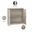Bush Furniture Cabot Small Storage Cabinet in Linen White Oak - Engineered Wood