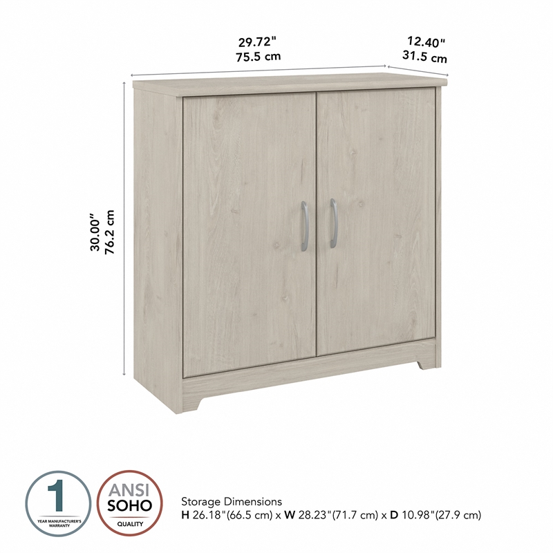 Bush Cabot Small Entryway Cabinet with Doors in White