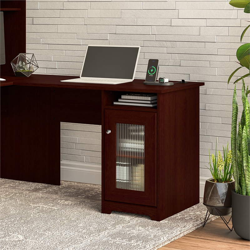 Bush Furniture Cabot Desk Return in Harvest Cherry Engineered Wood