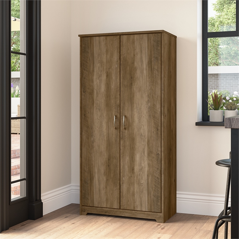 Bush Furniture Cabot Kitchen Pantry Cabinet in Reclaimed Pine - Engineered Wood