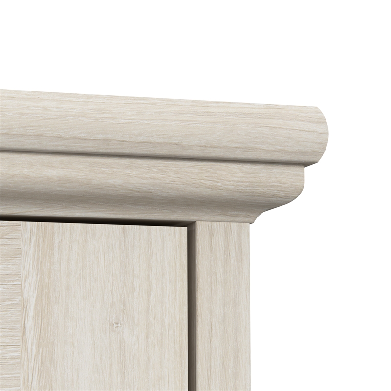Lennox 5 Shelf Bookcase with Glass Doors in Linen White Oak - Engineered Wood