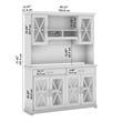 Bush Lennox Engineered Wood Sideboard Buffet Cabinet in Linen White Oak