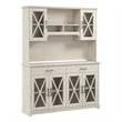 Bush Lennox Engineered Wood Sideboard Buffet Cabinet in Linen White Oak
