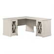 Bush Lennox Engineered Wood L-Shaped Desk in Linen White Oak