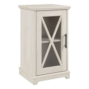 Bush Lennox Engineered Wood End Table with Storage in Linen White Oak