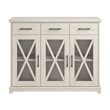 Lennox 46W Buffet Cabinet with Drawers in Linen White Oak - Engineered Wood