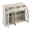 Lennox 46W Buffet Cabinet with Drawers in Linen White Oak - Engineered Wood