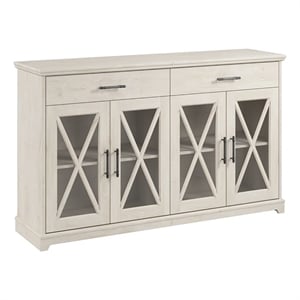 Bush Lennox Engineered Wood Buffet Cabinet with Drawers in Linen White Oak