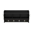 Woodland 40W Wall Mounted Coat Rack in Black Suede Oak - Engineered Wood