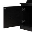 Woodland 40W Shoe Bench with Doors and Coat Rack in Black Oak - Engineered Wood