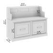 Woodland 40W Entryway Bench with Doors in Black Suede Oak - Engineered Wood