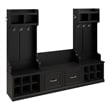 Woodland Entryway Storage Set with Doors in Black Suede Oak - Engineered Wood