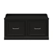 Woodland 40W Shoe Storage Bench with Doors in Black Suede Oak - Engineered Wood