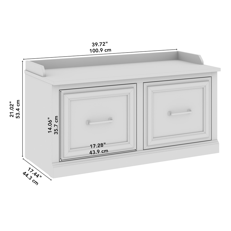 Woodland 40W Shoe Storage Bench with Doors in Black Suede Oak - Engineered Wood