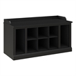Woodland 40W Shoe Storage Bench with Shelves in Black Oak - Engineered Wood
