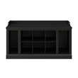Woodland 40W Shoe Storage Bench with Shelves in Black Oak - Engineered Wood