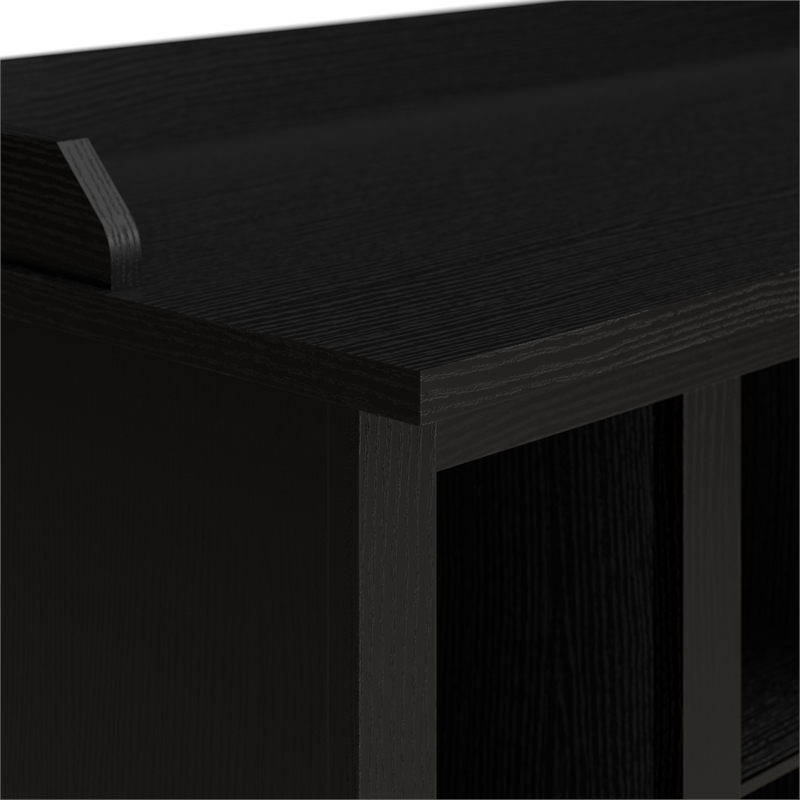 Woodland 40W Shoe Storage Bench with Shelves in Black Oak - Engineered Wood