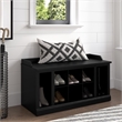 Woodland 40W Shoe Storage Bench with Shelves in Black Oak - Engineered Wood