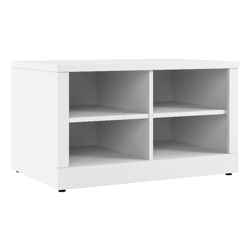 Hampton Heights 30W Shoe Bench in White - Engineered Wood
