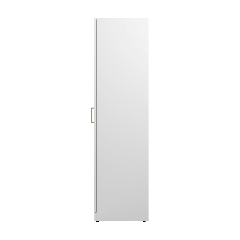 17W Tall Narrow Storage Cabinet with Door and Shelves in White Bush Furniture