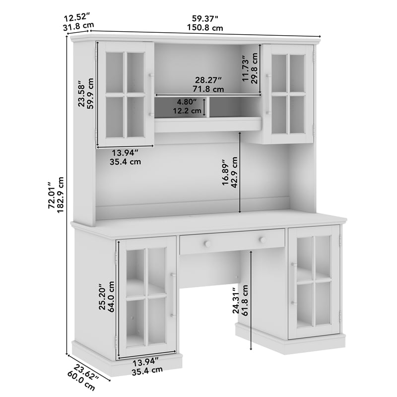 Bush Westbrook 60W Computer Desk with Hutch and Storage - Engineered Wood