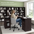 Cabot 60W L Shaped Computer Desk with Storage in Espresso Oak - Engineered Wood