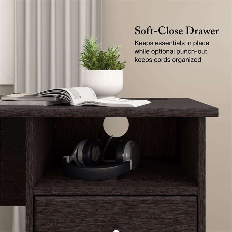Cabot 60W L Shaped Computer Desk with Storage in Espresso Oak - Engineered Wood