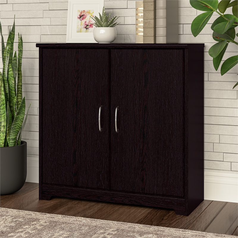 Cabot Small Storage Cabinet with Doors in Espresso Oak - Engineered Wood