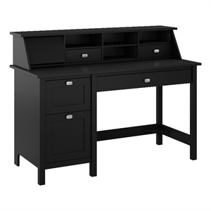 Broadview 54W Computer Desk with Organizer in Classic Black - Engineered Wood