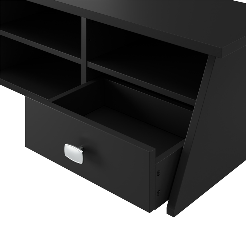 Broadview 60W L Shaped Computer Desk with Storage and Organizer in Classic Black
