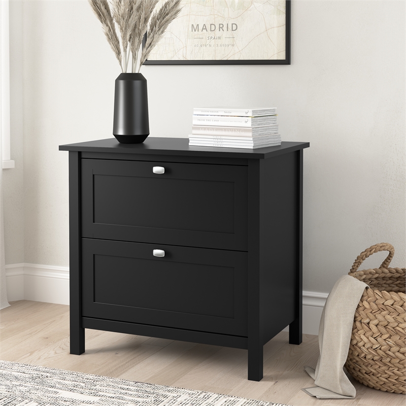 Broadview 2 Drawer Lateral File Cabinet in Classic Black - Engineered Wood