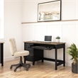Mayfield 54W Computer Desk with Drawers in Vintage Black and Reclaimed Pine