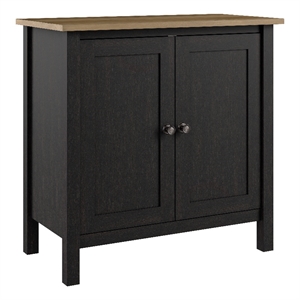 Mayfield Accent Storage Cabinet with Doors in Vintage Black and Reclaimed Pine