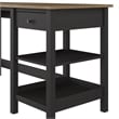 Mayfield 54W Computer Desk with Shelves in Vintage Black and Reclaimed Pine