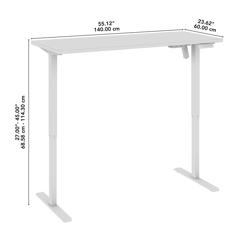 Bush Furniture Energize 55W x 24D Electric Height Adjustable Desk in Basic Black