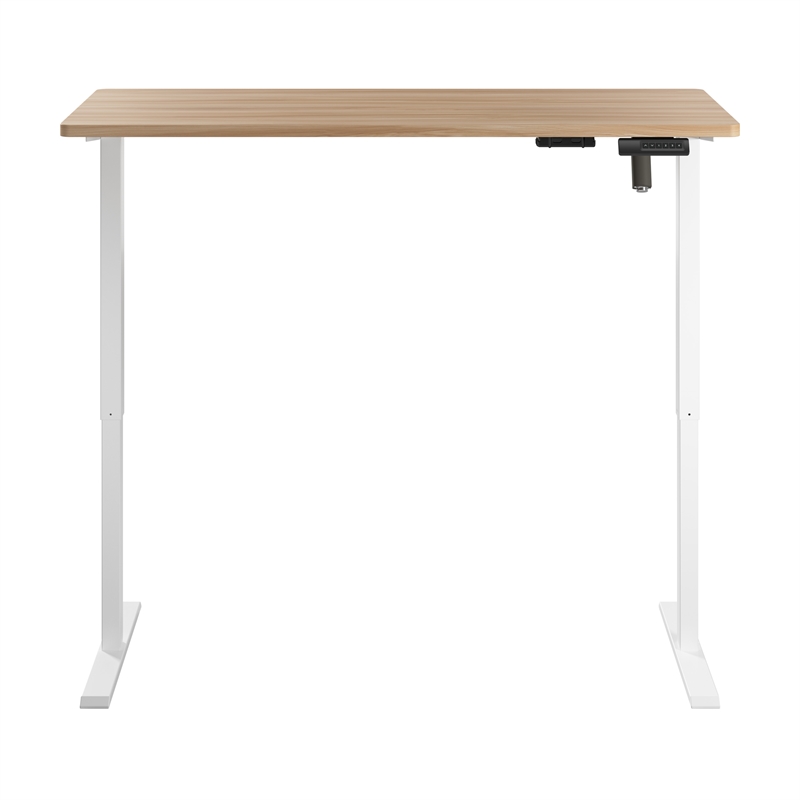 Bush Furniture Energize 55W x 24D Electric Height Adjustable Desk in Maple