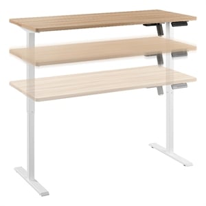 Bush Furniture Energize 55W x 24D Electric Height Adjustable Desk in Maple