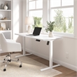 Bush Furniture Energize 55W x 24D Electric Height Adjustable Desk in Basic White