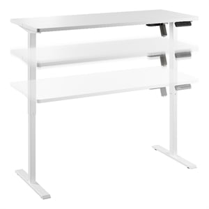 Bush Furniture Energize 55W x 24D Electric Height Adjustable Desk in Basic White