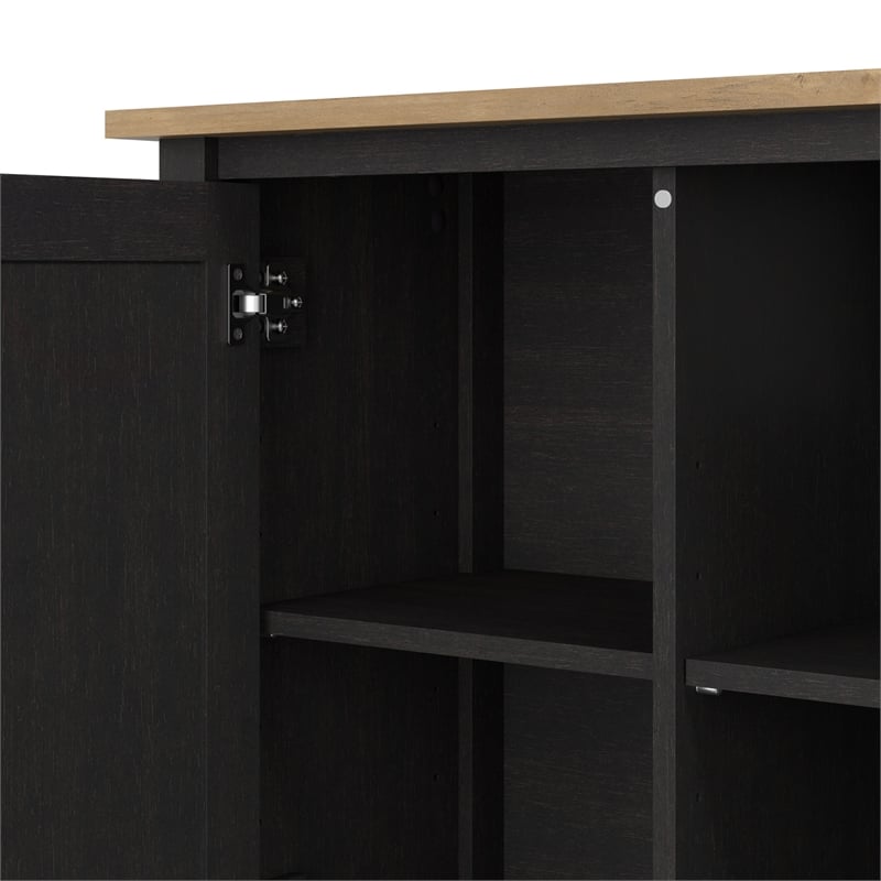 Mayfield Accent Cabinet with Doors in Vintage Black and Reclaimed Pine