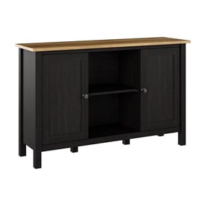Mayfield Accent Cabinet with Doors in Vintage Black and Reclaimed Pine