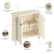 Salinas Small Storage Cabinet with Doors and Shelves in Antique White